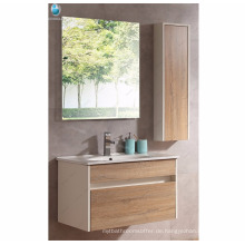 Extrem langlebige Standard-Keramik-Becken Wand hing Holz Nachahmung Laminat Badezimmer Vanity Cabinet